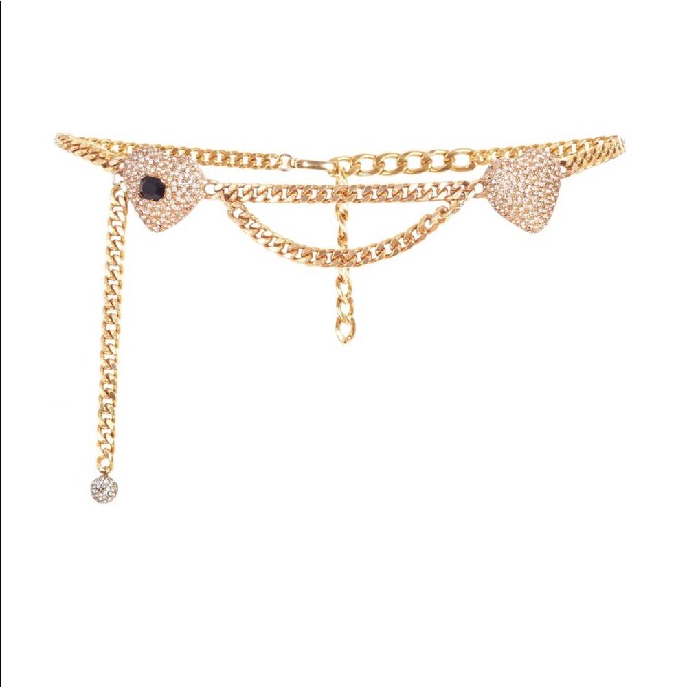 Markarian Embellished Gold-Tone Chain Belt NWT